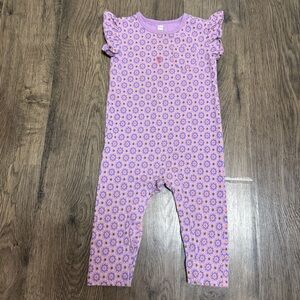 Tea Collection Floral Ruffle-Sleeve Romper